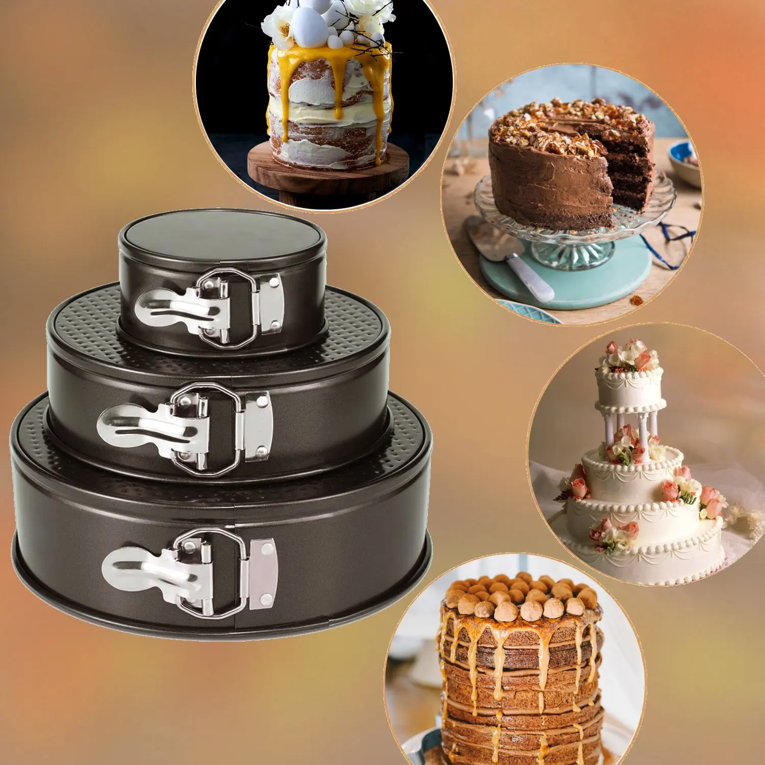 Springform Set Nonstick Springform Pan Set - Leakproof Cheesecake Pans