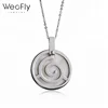 Wholesale Stainless Steel trendy circle necklace sea shell pendant