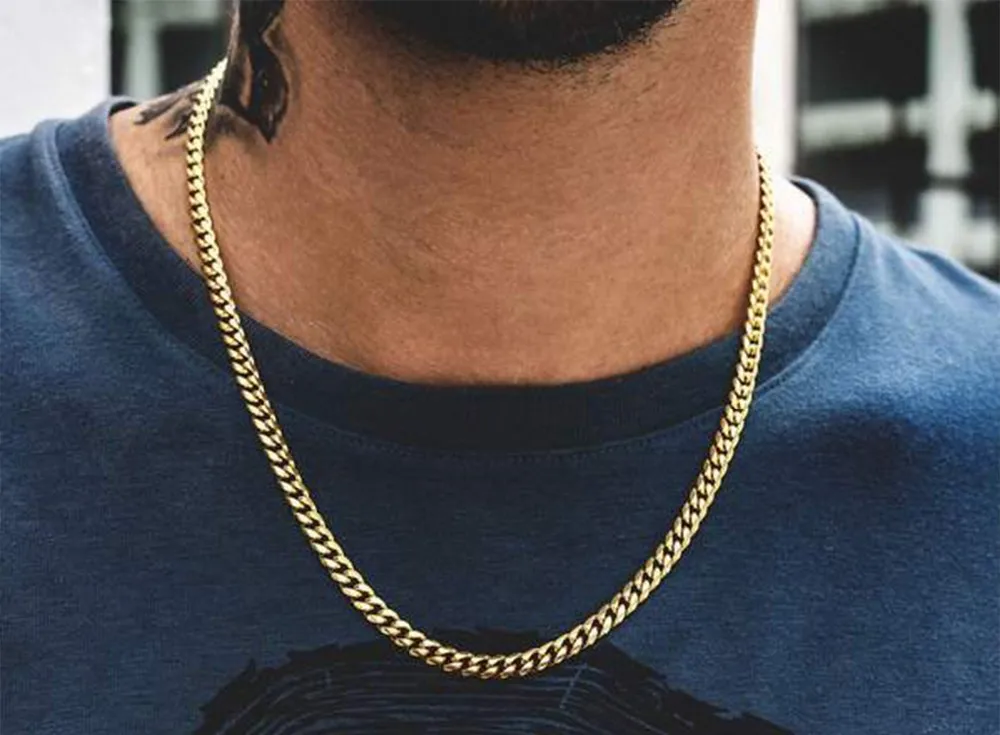 18k gold cuban link chain 6mm Clearance