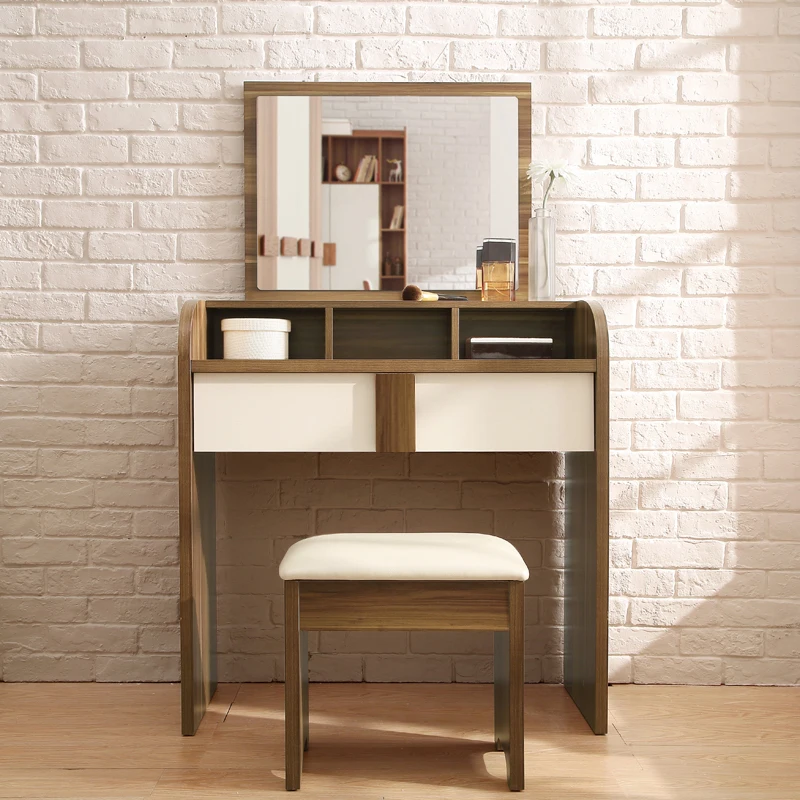 In stock MDF wood veneer dressers 6 drawers bedroom furniture dresser chair set for house