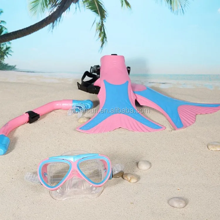 2018 Hot sell cheap fashion underwater scuba diving mask snorkel + diving flipper Combo wave snorkel set for kids children