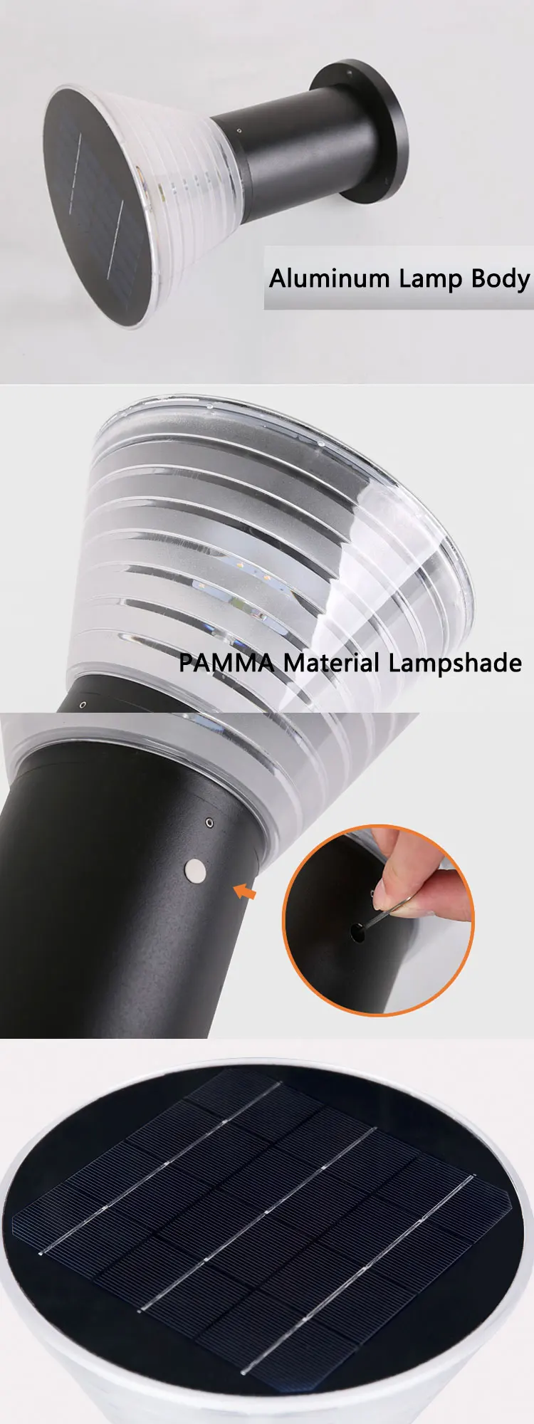 modern solar garden light bollard