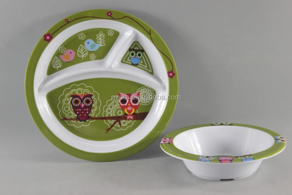 2pcs Melamine plate and bowl set for Kid's