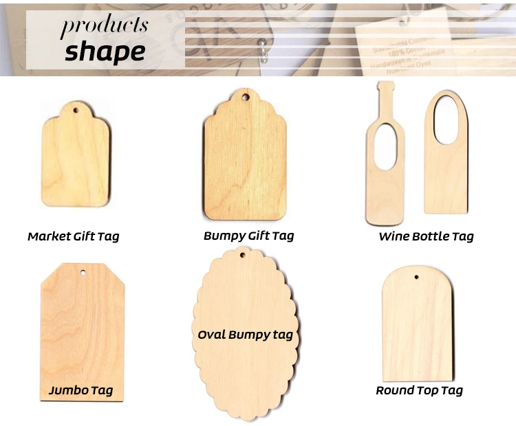 decoration wedding wooden tags custom engrave clothes wood hang tag