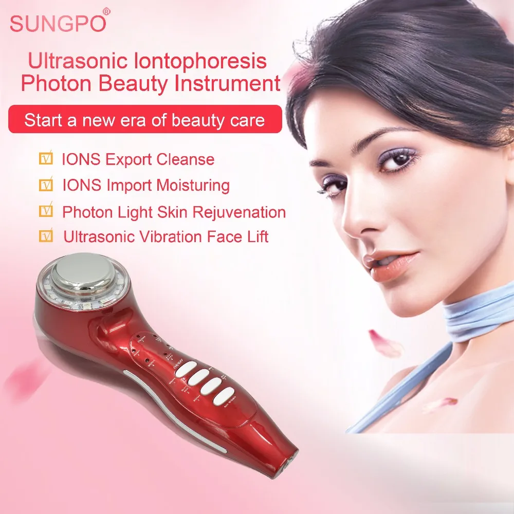 SUNGPO Cheap Handheld Ultra sonic Quantum Light Therapy Multifunctional Beauty Instrument Skin Rejuvenation Face Lift at home