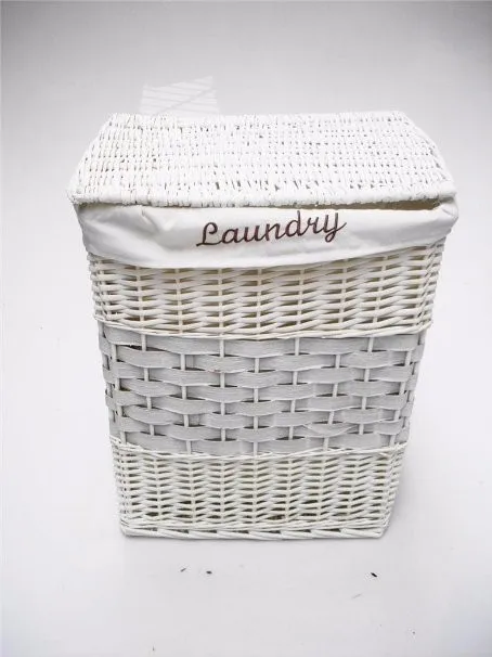 wicker laundry basket with liner