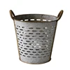 vintage metal olive bucket farmhouse decor garden yard decoration rustic metal bucket with handle