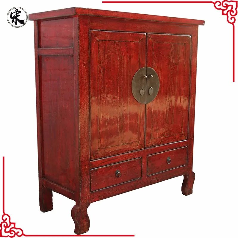 Chinese Old Classical Reproduction Lacquer Cabinet& Solid Wood Antique ...