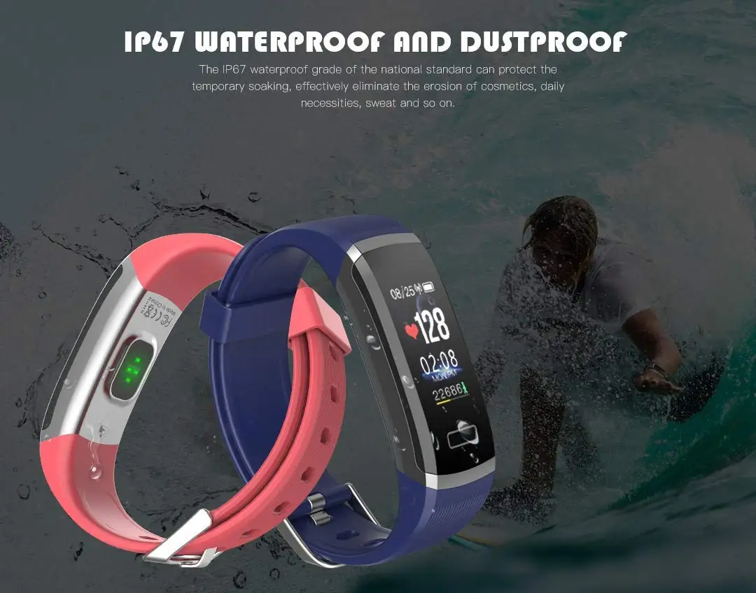 Fitness Tracker HR, Sport Activity Tracker with Heart Rate/Sleep Monitor, Waterproof and Dustproof Bluetooth Smart bracelet