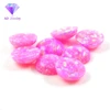 Flatback synthetic machine cut round opal cabochon