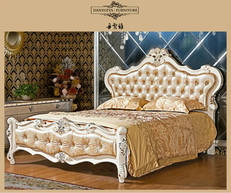 2014 Antique Bedroom Furniture Wood Double Bed Designs 