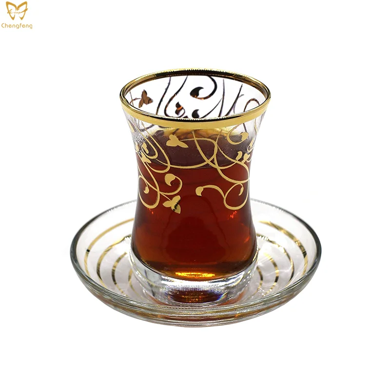 Turkish Tea Glasses With Saucers And Turkish Mirra Coffee Sets (set Of