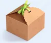 simple small no printing brown kraft square cube paper box