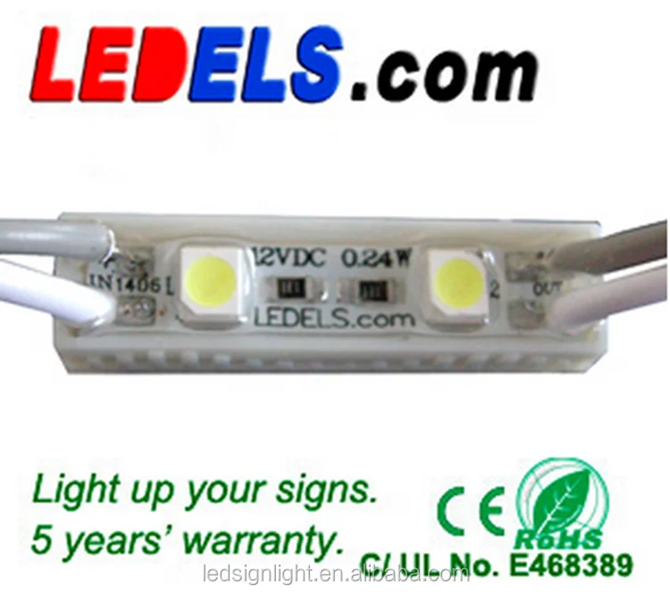 12V 0.24w UL IP67 epoxy slim 2led modules for mini letter signs waterproof 5 years warranty