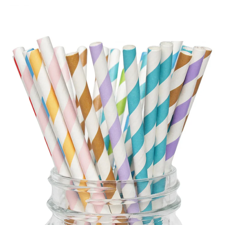 Wholesale Custom Printed Paper Straws Biodegradable Party Supplies Bar