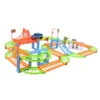 TongLi toy Popular kids 73 PCS multiple functional creative electric toy race track car set with flexible bridge