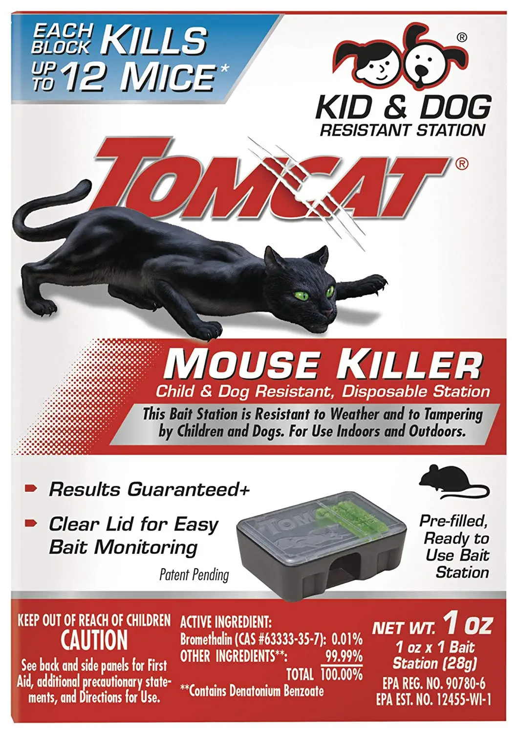 Tomcat 370610 Mouse Killer Child & Dog Resistant, Disposable Station