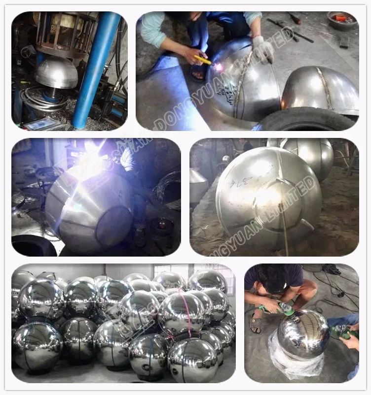 Stainless Steel Garden Decorative Half Ball Supplies 200mm with 3mm Thickness