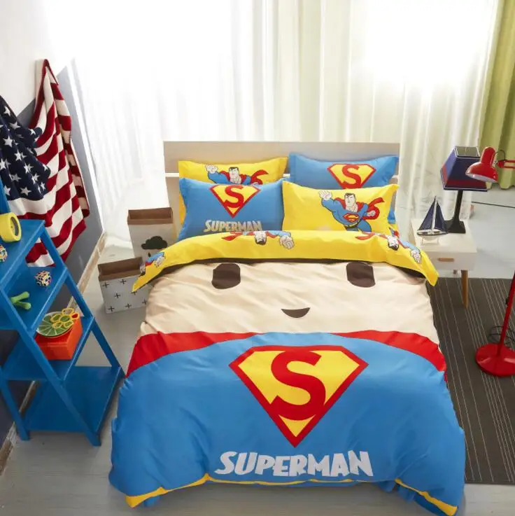 Superman Duvet Cover Carton Printed Bedding Set 3d Bedding Set