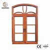 Modern grille design arched top aluminum clad wood window