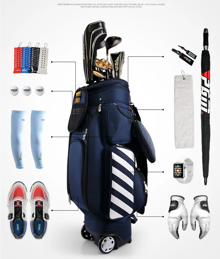 Fairway Golf Stand Bag With Wheels,Waterproof Golf Carry Bag For Male