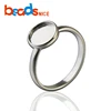 Beadsnice Sterling Silver Ring Base 8mm Round Bezel setting Engagement Ring ID26604