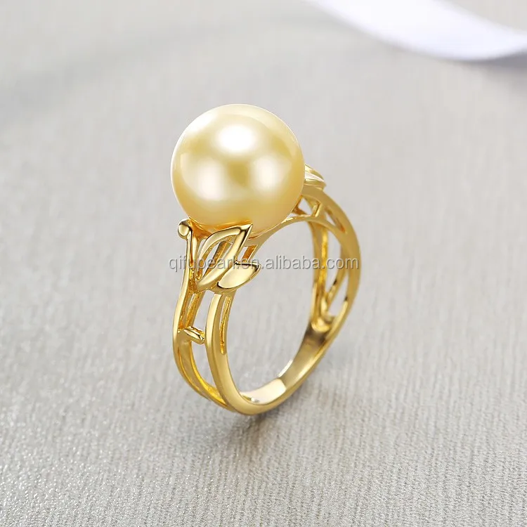 pearl ring design for female in gold