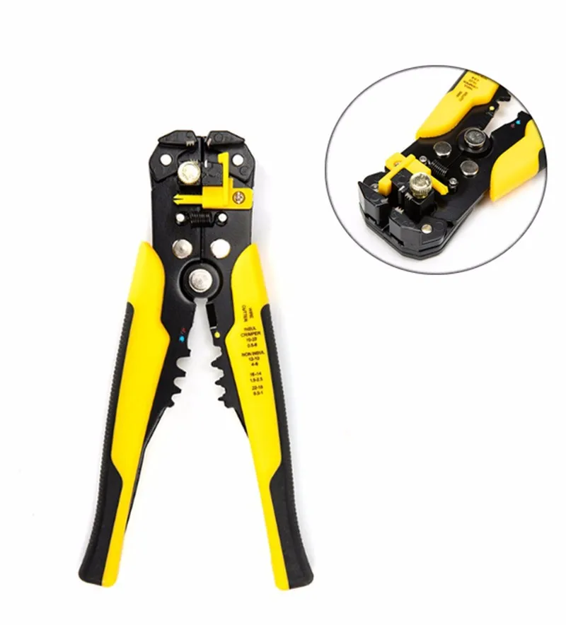 Manual Cable Wire Stripper Cutter Crimper Crimping Plier Tool W/ Plastic Handle 