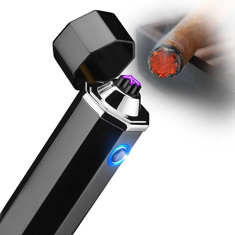Custom Logo Best Innovative Builtin Usb Lighter Double Side Ignition