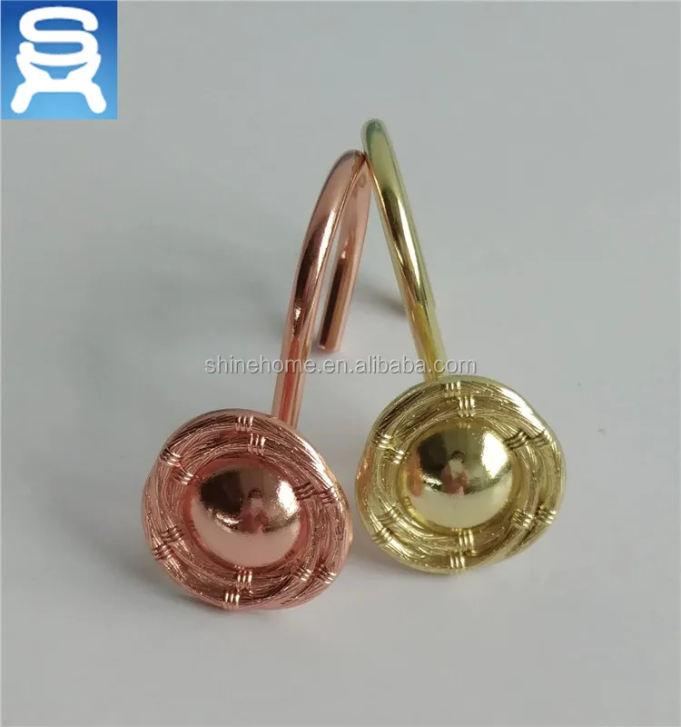 Bathroom Decorative Zinc Alloy Curtain Rings,Rose Gold Finish Shower