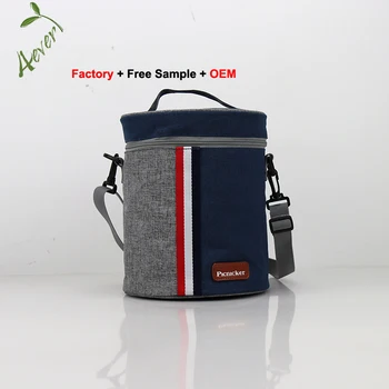 round insulated lunch bag