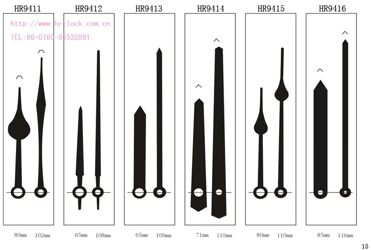 Designer Clock Parts For Mechanism Quartz Clock Movement Clock Pointer