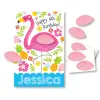 Pin The Wing On The Flamingo Game Flamingo Pin The Wing Game Tropical Flamingo Party Game