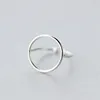 free sample wholesale Minimalism Big Adjustable Sterling Silver Circle Ring