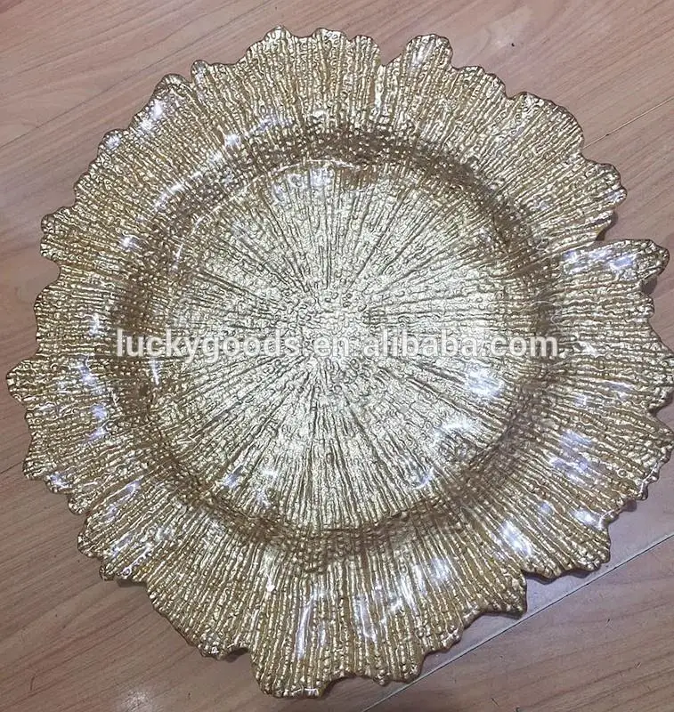 Lck086 Indian Royal Decorated Bulk Wedding Decorative Plates Chargers