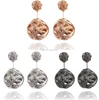 Latest Design Of Pearl Earrings Handmade Brass Wire Wrapped Ball Double Sided Stud Earrings