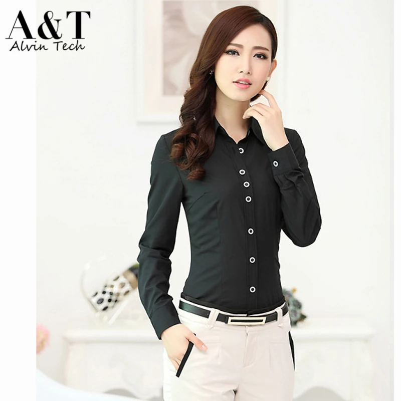 ladies black formal shirt