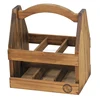 factory sale FSC&SA8000 painting pine 6 pack wooden beer wine bottles carrier tote bucket