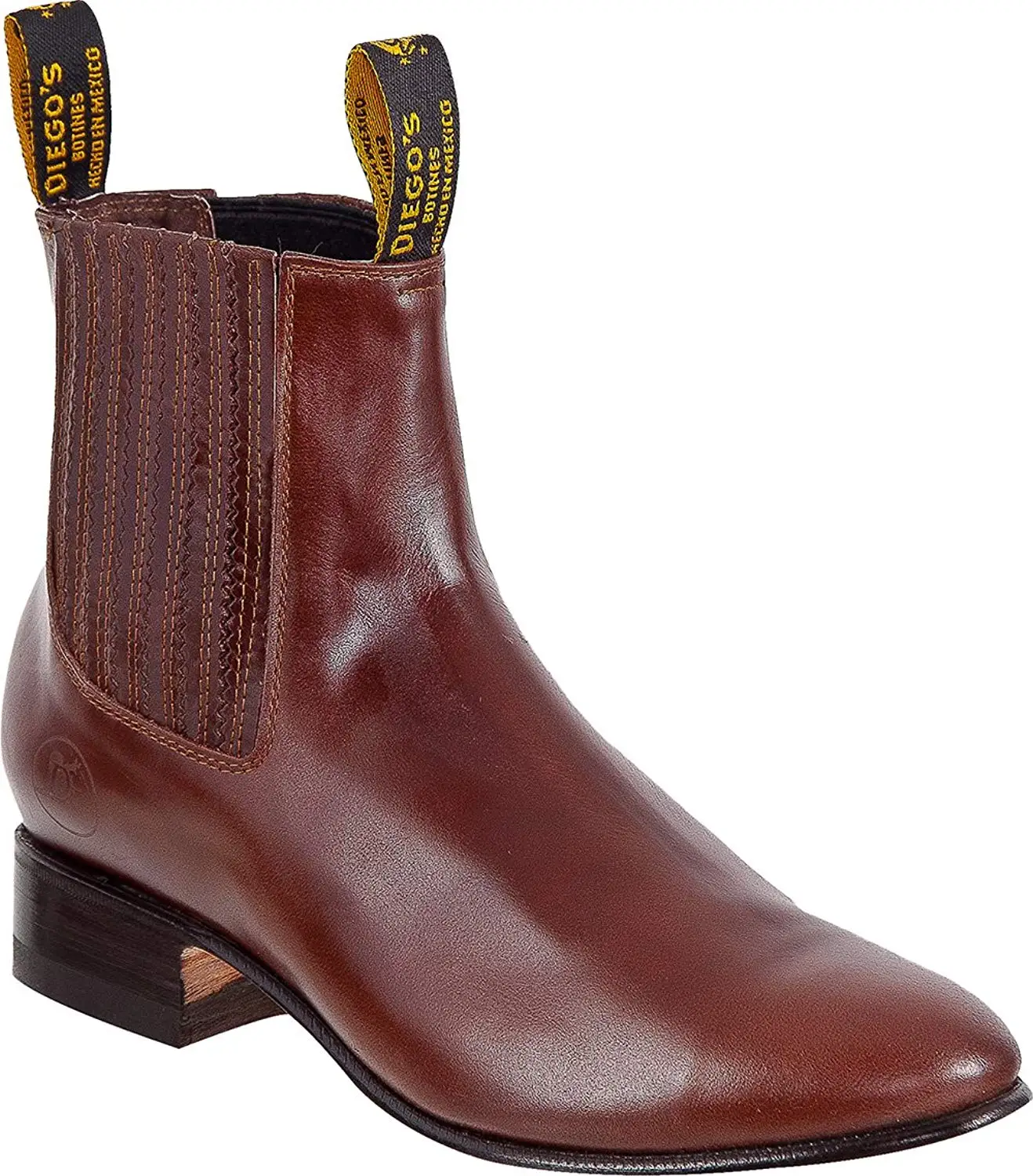 Mens Genuine Leather Classic Short Ankle Nobuk Leather Cowboy Western Boot Charro Botin