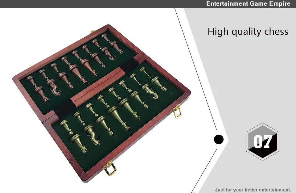 High Quality Classic Zinc Alloy Chess Pieces Wooden Chessboard Chess