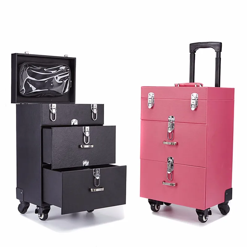 Large Aluminum Trolley Hairdressing Nail Polish Cosmetic Case Buy