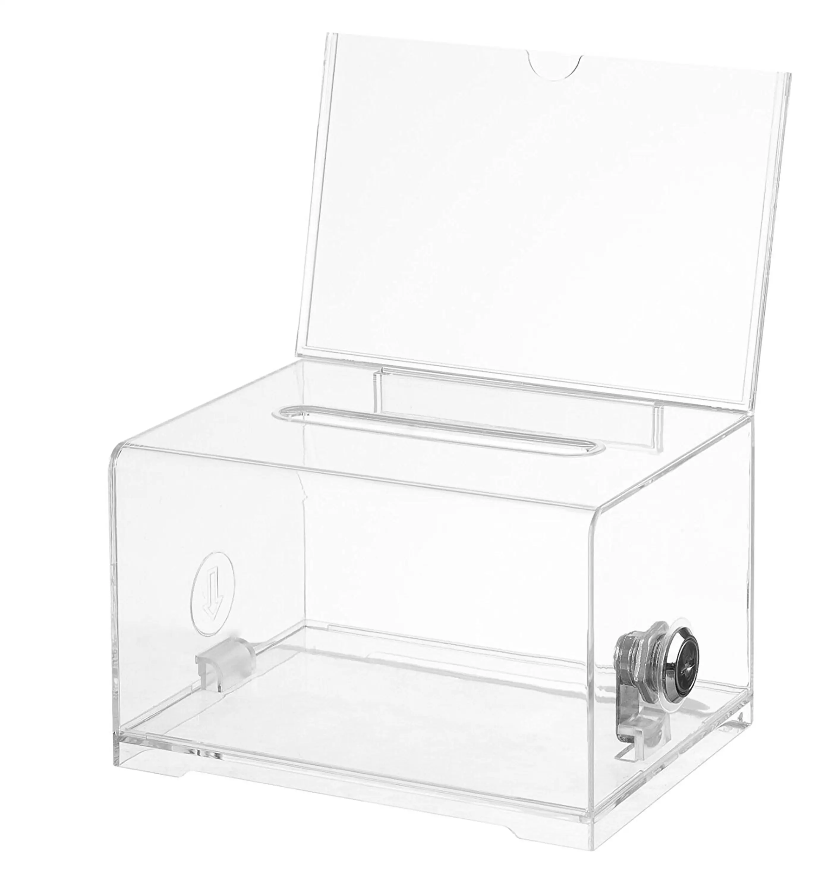 Plastic Small Mini Clear Charity Wholesale Acrylic Donation Box With ...