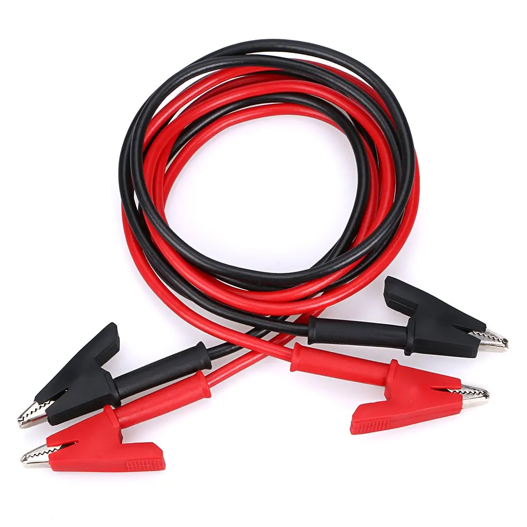 2 Pcs Full Protective Alligator Clips Crocodile Electrical Clamp for Multimeter Test Leads Pen Testing Cable Probe