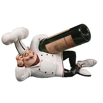 Resin Chef Statue Single Wine Bottle Holder Resin Chef Statue Single Wine Bottle Holder