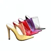 Sexy Leopard High Heel Sandals PVC Clear Pumps Sandals