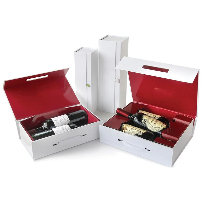 Wholesale Decorative Paperboard Foldable Wine Packaging Box