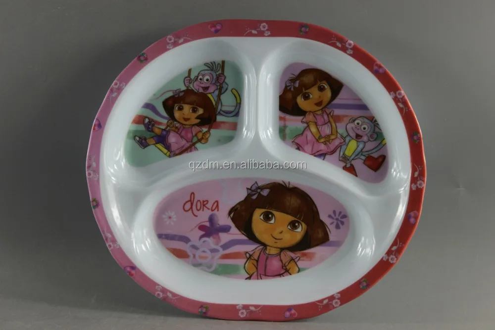 2016 Hot Sale Oval Shape Melamine Kid Division Plate
