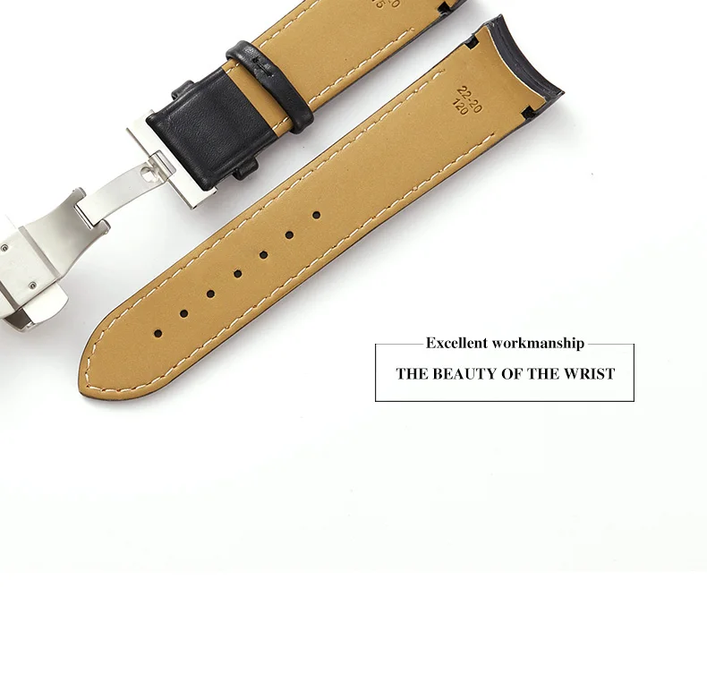 Custom Soft Calf Genuine Leather Men Strap Watch Watchband 