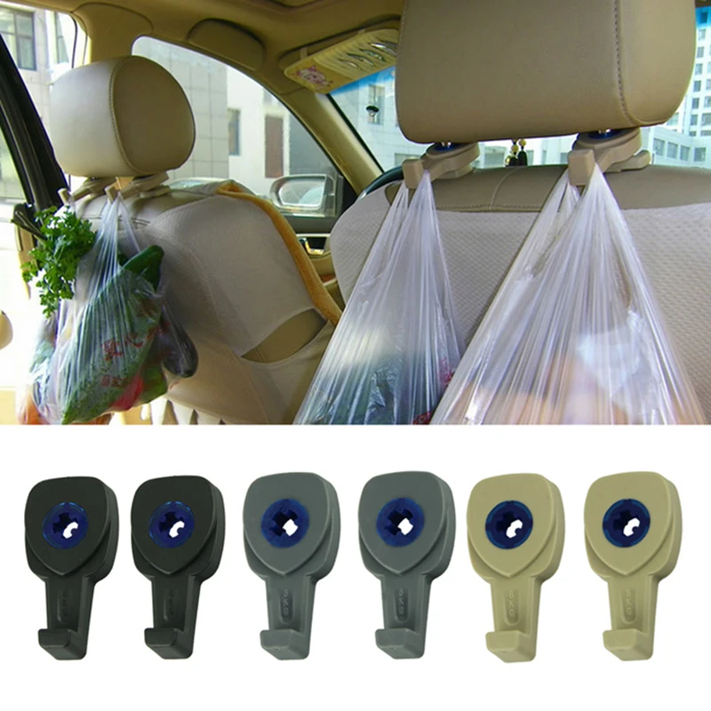 New Hot 2Pcs Car Interior Accessories Portable Auto Seat Hanger Purse Bag Organizer Holder Hook Headrest
