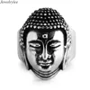 Sakyamuni Buddha head ring stainless steel buddha men's ring